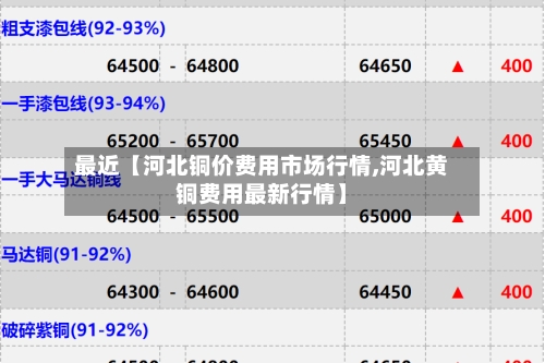 最近【河北铜价费用市场行情,河北黄铜费用最新行情】
